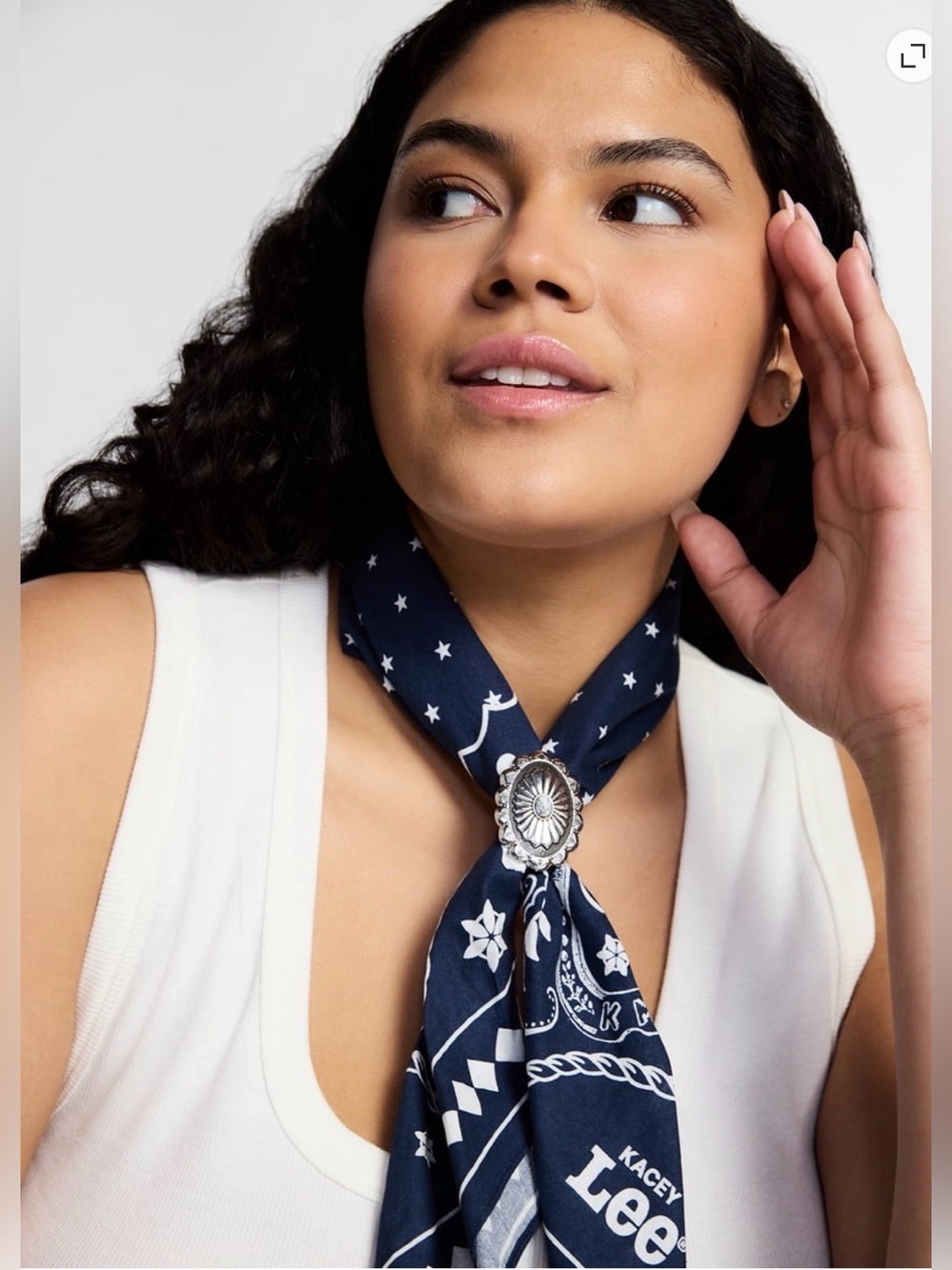 New Lee x Kacey Musgraves Bandana with Concho Unisex Cotton Navy Western Cowgirl